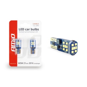 Set becuri auto cu LED CANBUS UltraBright compatibil T10 W5W 21 SMD Alb 12V/24V, destinat competitiilor auto sau off-road - Img 3