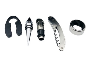Set Cadou "Accesorii Vin in forma de Sticla, 6in1" culoare Neagra - Img 4