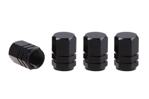 Set capacele auto pentru ventil hexagon negru 4 buc - Img 2