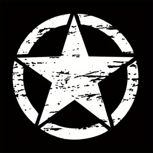 Sticker autoadeziv pentru vehicule Off Road, model "Rusted Army Star", dimensiune 50 x 50 cm, culoare Alba - Img 2
