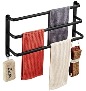 Suport de prosoape pentru baie tip "Mansarda" din aluminiu, lungime 50 cm, culoare Negru Mat - Img 3
