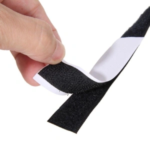 Banda Velcro autoadeziva, dimensiuni 30mm latime x 100cm lungime, culoare neagra - Img 2