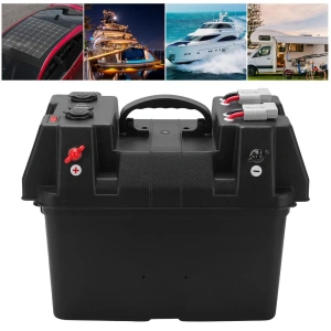 Cutie Ermetica SMART pentru baterie auto, multifunctionala cu terminale externe, voltmetru, pentru calatorii, camping, ambarcatiuni, rulote - Img 2