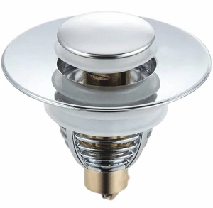 Dop scurgere chiuveta, universal, deschidere cu click, material oțel, diametru exterior 62 mm, culoare Argintiu - Img 5