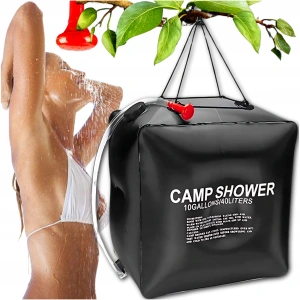 Dus solar suspendat pentru camping sau plaja, capacitate 40l, culoare Neagra - Img 3