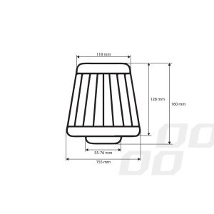 Filtru de aer conic albastru cu 3 adaptoare - Img 2