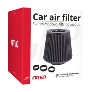 Filtru de aer conic negru cu 3 adaptoare - Img 3