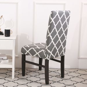 Husa universala pentru scaune clasice, model ROMB, culoare GRI + ALB - Img 1