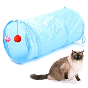 Jucarie pentru pisica de tip Tunel, lungime 50 cm, culoare albastru - Img 1