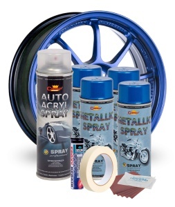 Kit complet reparatie si vopsire jante culoare Albastru Metalizat, V4 - Img 2