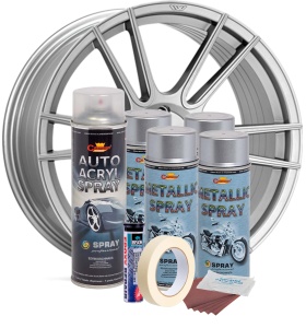 Kit complet reparatie si vopsire jante culoare Argintiu Metalizat, V4 - Img 4