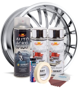 Kit complet reparatie si vopsire jante culoare Crom Metalic, V2 - Img 4