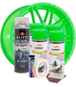 Kit complet reparatie si vopsire jante culoare Verde Fluorescent, V4 - Img 4