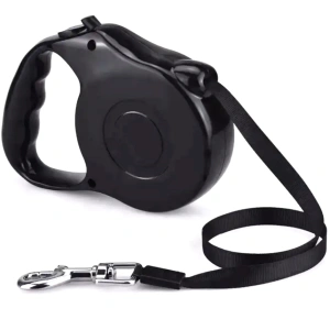 Lesa Retractabila Automata cu carabina pentru caini, lungime sfoara 5m, culoare Neagra - Img 2