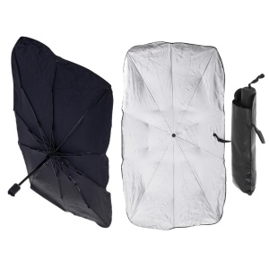 Parasolar Auto tip umbrela pentru parbriz, dimensiune 65 x 110 cm, culoare neagra - Img 1