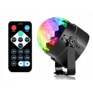 Proiector Disco LED RGB cu telecomanda si senzor de sunet - Bila Disco pentru petreceri - Img 5