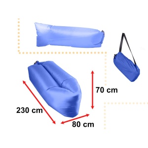 Saltea Autogonflabila "Lazy Bag" tip sezlong, 230 x 70cm, culoare Bleumarin, pentru camping, plaja sau piscina - Img 3