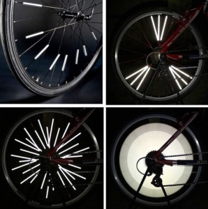 Set 12 ornamente din material reflectorizant pentru spite bicicleta, culoare gri - argintiu - Img 5