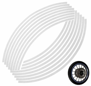 Set 16 ornamente Reflectorizante pentru jante auto, moto, culoare Argintiu - Img 2