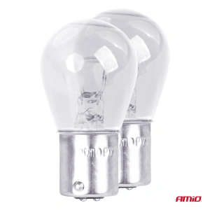 Set 2 becuri cu halogen, soclu P21, 5W, BAY15D, alimentare 12V - Img 2