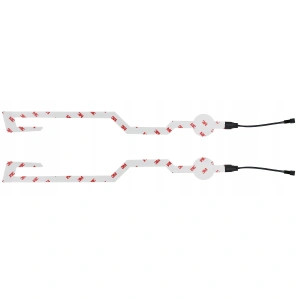 Set 2 benzi LED pentru iluminare casca moto, culoare alba, telecomanda cu fir, alimentare baterii - Img 3