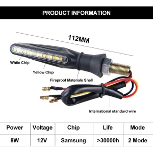 Set 2 lampi Semnalizare Moto SECVENTIALA, cu 2 functii, pozitie si semnalizare, 12V - Img 12