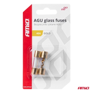 Set 2 sigurante din sticla tip AGU, contacte aurite, 40A - Img 3
