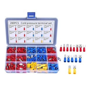 Set 280 de conectori de sertizare izolati, 15 tipuri, in carcasa de plastic - Img 3