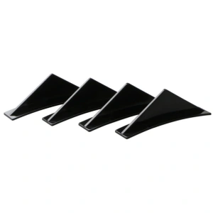 Set 4 aripioare TUNING curbate pentru bara - deflector spate, culoare negru lucios, montaj cu surub sau banda dublu adeziva - Img 2