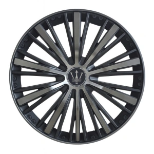 Set 4 capace roti VELAR Blade Silver, design Sportiv cu accente negre cu gri antracit, ABS rezistent, Universal, pentru jante R16