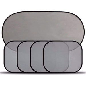 Set 5 perdele auto pentru protectie solara, universale, culoare Neagra - Img 1
