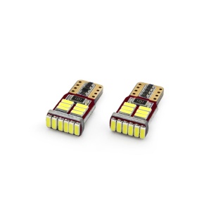 Set becuri auto cu LED CANBUS compatibil T10e W5W 18 SMD Alb 12V, destinat competitiilor auto sau off-road - Img 1