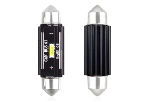 Set becuri auto cu LED CANBUS sofit compatibil C5W 1 SMD 41mm Alb 12/24V, destinat competitiilor auto sau off-road