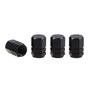 Set capacele auto pentru ventil hexagon negru 4 buc - Img 2