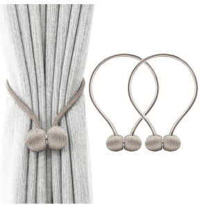 Bratara magnetica de prindere perdele/draperii, model BEIGE BALLS - Img 1