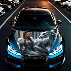 Folie Capota Auto "Hood Art" rezistenta la exterior, marime L (180 x 130cm) - Cod: AVX-CAPOTA-014L