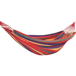Hamac Multicolor Simplu (1 persoana), 190 x 80 cm, cu bara de 40 cm - ROSU - Img 1
