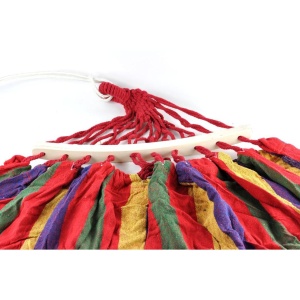 Hamac Multicolor Simplu (1 persoana), 190 x 80 cm, cu bara de 40 cm - ROSU - Img 2