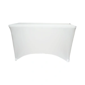 Husa pentru masa dreptunghiulara, culoare alba, elastica, dimensiune 180 x 70 x 74cm - Img 4