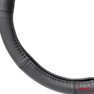 Husa volan din Piele Naturala, culoare Neagra, marime M (volan 37-39cm) AVX-AM03546 - Img 4