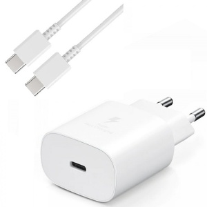 Incarcator 25W pentru Samsung S20 S20 FE S20+ T2510 cablu Type C 1M Super Fast Charger Alb - Img 3