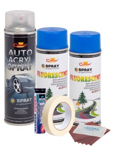 Kit complet reparatie si vopsire jante culoare Albastru Fluorescent, V2 - Img 3
