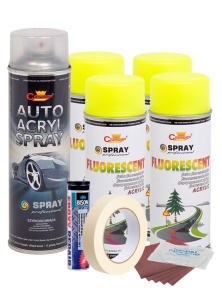 Kit complet reparatie si vopsire jante culoare Galben Fluorescent, V4 - Img 3