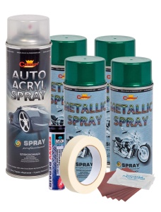 Kit complet reparatie si vopsire jante culoare Verde Metalizat, V4 - Img 3