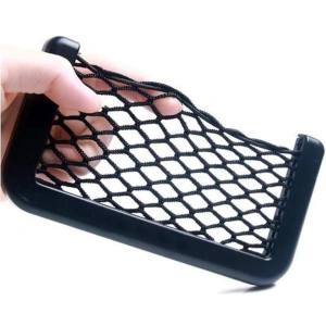 Organizator de tip buzunar din plasa elastica cu rama plastic, dimensiune 19,5 x 7,8 cm, culoare neagra - Img 6