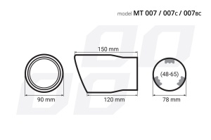 Ornament toba esapament din otel inoxidabil MT 007BC - FUMURIU - Img 2