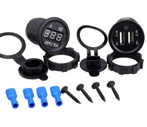 Panou electric suplimentar impermeabil pentru vehicule Off Road, ATV, SSV, tensiune 12-24V, 2 x USB si Voltmetru - Img 5