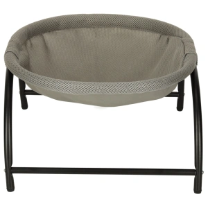 Pat de tip hamac pentru caini si pisici, cadru metalic negru si panza gri, dimensiune 45 x 42 x 23 cm - Img 5