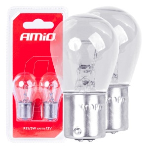 Set 2 becuri cu halogen, soclu P21, 5W, BAY15D, alimentare 12V - Img 1