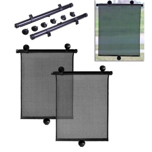 Set 2 buc. jaluzele auto retractabile, latime 40cm, culoare Neagra - Img 1